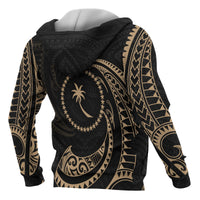 Chuuk Micronesia ll Over Custom Hoodie Gold Tribal Wave - Polynesian Pride