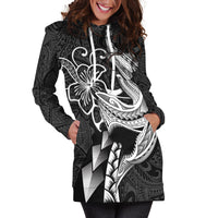 Polynesian Shark Tattoo Hawaii Tribal Hoodie Dress - LT12 - Polynesian Pride
