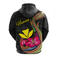 Hawaii Polynesian Fish Hook Hibiscus Hoodie LT12 - Polynesian Pride