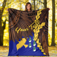 Papua New Guinea Manus Province Polynesian Custom Personalised Blanket - Tribal Wave Tattoo - Polynesian Pride