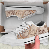 Tokelau Low Top Shoes - Hibiscus Flowers Vintage Style - Polynesian Pride