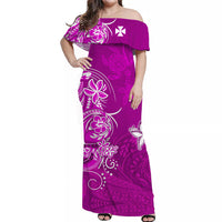 Custom Wallis et Futuna Matching Dress and Hawaiian Shirt Polynesia Pink Sea Turtle and Flowers LT13 - Polynesian Pride