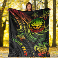 Federated States of Micronesia Custom Personalised Premium Blanket - Reggae Turtle - Polynesian Pride