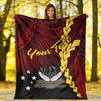 Papua New Guinea Western Province Polynesian Custom Personalised Blanket - Tribal Wave Tattoo - Polynesian Pride