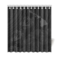 Hawaii Sea Turtle Is Swimming Toward Shower Curtain Grey - Polynesian Pride