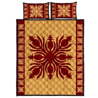 Hawaiian Quilt Pattern Pineapple Dance Quilt Bed Set Gold - Polynesian Pride