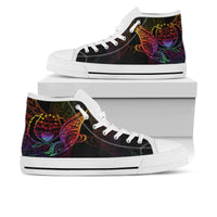 Pohnpei High Top - Butterfly Polynesian Style Unisex White - Polynesian Pride