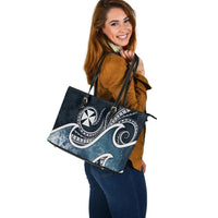 Wallis and Futuna Polynesian Leather Tote Bag - Ocean Style - Polynesian Pride
