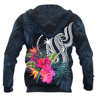 Chuuk Micronesia Hoodie Tropical Flowers - Polynesian Pride