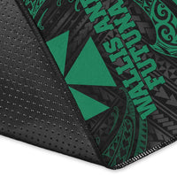 Wallis And Futuna Polynesian Area Rug - Green Tribal Wave - Polynesian Pride
