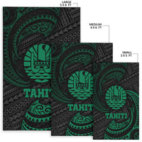 Tahiti Polynesian Area Rug - Green Tribal Wave - Polynesian Pride