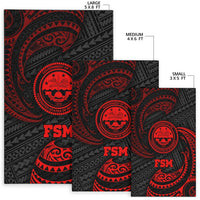 FSM Polynesian Area Rug - Red Tribal Wave - Polynesian Pride