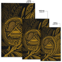 American Samoa Area Rug - Wings Style Gold Color - Polynesian Pride