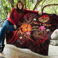 Polynesian Tahiti Personalised Premium Quilt - Legend of Tahiti (Red) - Polynesian Pride