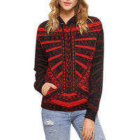 Polynesian Tattoo All Over Hoodie Red - Polynesian Pride