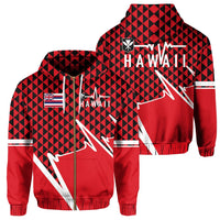 Kakau Hawaii In My Heartbeat Flag of Hawaii Zip Hoodie Unisex Red - Polynesian Pride