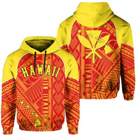 Hawaii Nei Hoodie Polynesian Red and Yellow Unisex Blue - Polynesian Pride