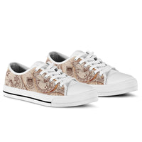 Tuvalu Low Top Shoes - Hibiscus Flowers Vintage Style - Polynesian Pride