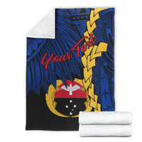 Papua New Guinea Gulf Province Polynesian Custom Personalised Blanket - Tribal Wave Tattoo - Polynesian Pride