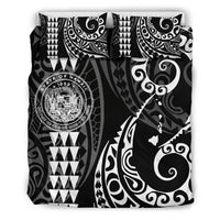 Hawaiian Map Coat Of Arms Flag Polynesian Bedding Set White White - Polynesian Pride