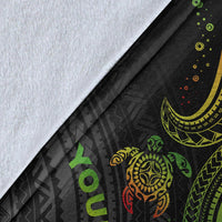Federated States of Micronesia Custom Personalised Premium Blanket - Reggae Turtle - Polynesian Pride