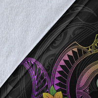 Polynesian Custom Personalised Premium Blanket - Plumeria Flowers with Spiral Patterns - Polynesian Pride