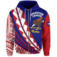 Hawaii Zip Hoodie American Samoa Flag Edition - Polynesian Pride
