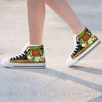 Papua New Guinea High Top Shoes - Polynesian Gold Patterns Collection - Polynesian Pride