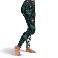 Polynesian Legging - Polynesian Design Flower Leggings NN0 - Polynesian Pride