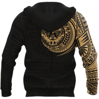 New Zealand Maori Tattoo Hoodie Gold - Polynesian Pride