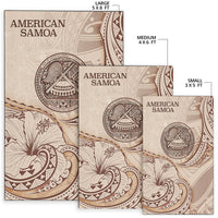American Samoa Area Rug - Hibiscus Flowers Vintage Style - Polynesian Pride