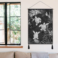 Hawaiian - Silver Tropical Turtle Hanging Poster AH - Polynesian Pride