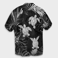 Hawaiian - Silver Tropical Turtle Hawaiian Shirt AH - Polynesian Pride