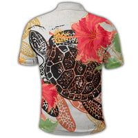 Hawaiian Hawaii Turtle Art Hibiscus Polo Shirt - Polynesian Pride