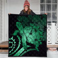 Hawaiian - Hawaii Turtle Hibiscus Polynesian Vintage Premium Quilts - Green - AH - Polynesian Pride