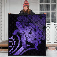 Hawaiian - Hawaii Turtle Hibiscus Polynesian Vintage Premium Quilts - Purple - AH - Polynesian Pride