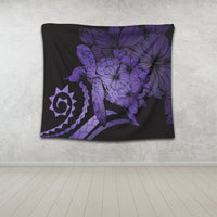 Hawaiian - Hawaii Turtle Hibiscus Polynesian Vintage Tapestry - Purple - AH - Polynesian Pride