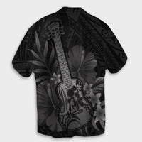 Hawaiian - Hawaii Ukulele Flower Hawaiian Shirt - Gray - AH - Polynesian Pride