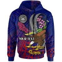 American Samoa Hoodie Custom Seal With National Flowers Polynesian Patterns LT10 - Polynesian Pride