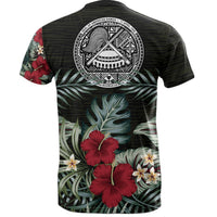 American Samoa T Shirt American Samoan Seal Hibiscus Palm Leaves - Polynesian Pride