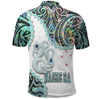 New Zealand Maori Polo Shirt Aotearoa Manaia Basic Paua Shell Heare Ra LT9 - Polynesian Pride