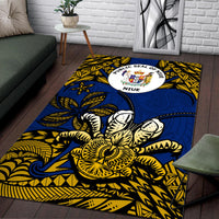 Niue Uga Area Rug Tribal Patterns Blue Style LT6 - Polynesian Pride