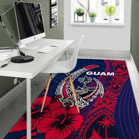Guam Fish Hook Area Rug Flag Color Style LT6 - Polynesian Pride