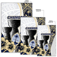 Guam Chamorro Area Rug White Style LT6 - Polynesian Pride