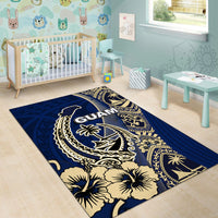 Guam Fish Hook Area Rug Blue Style LT6 - Polynesian Pride