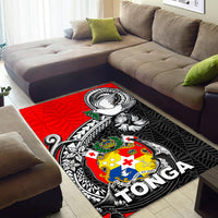 Tonga Hook Tattoo Area Rug Black LT6 Red - Polynesian Pride
