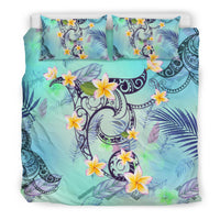 Hawaiian Plumeria Palm Leaves Polynesian Bedding Set - Polynesian Pride