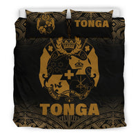 Tonga Duvet Cover Set - Gold Fog Style Gold - Polynesian Pride