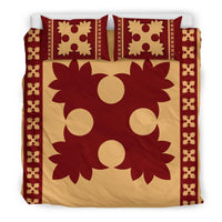 Hawaiian Quilt Pattern Palm Tree Normal Polynesian Bedding Set - Polynesian Pride