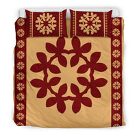 Hawaiian Quilt Pattern Plumeria Dreamcatcher Polynesian Bedding Set - Polynesian Pride